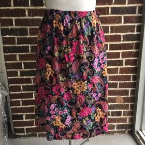 Vintage Laurissa flare floral paisley skirt